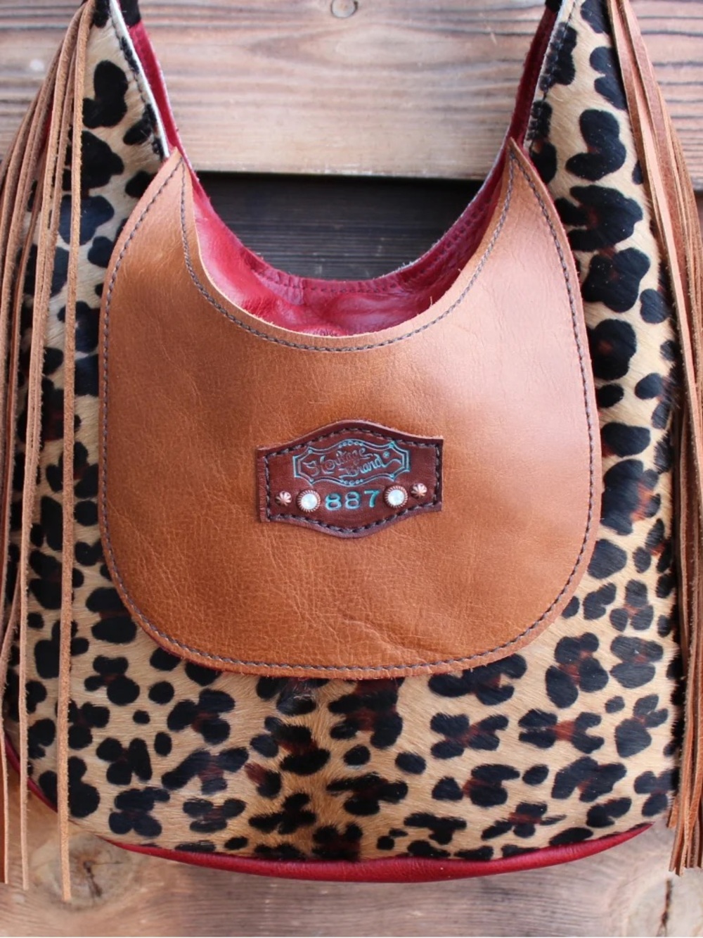 Heritage Brand Marilyn #887 Leopard Print Fringe Shoulder Bag One of a kind! - Picture 3 of 9